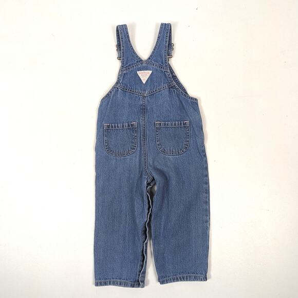 Oshkosh Bgosh Overalls Girls Size 24m Denim Pink Patch - Picture 3 of 6
